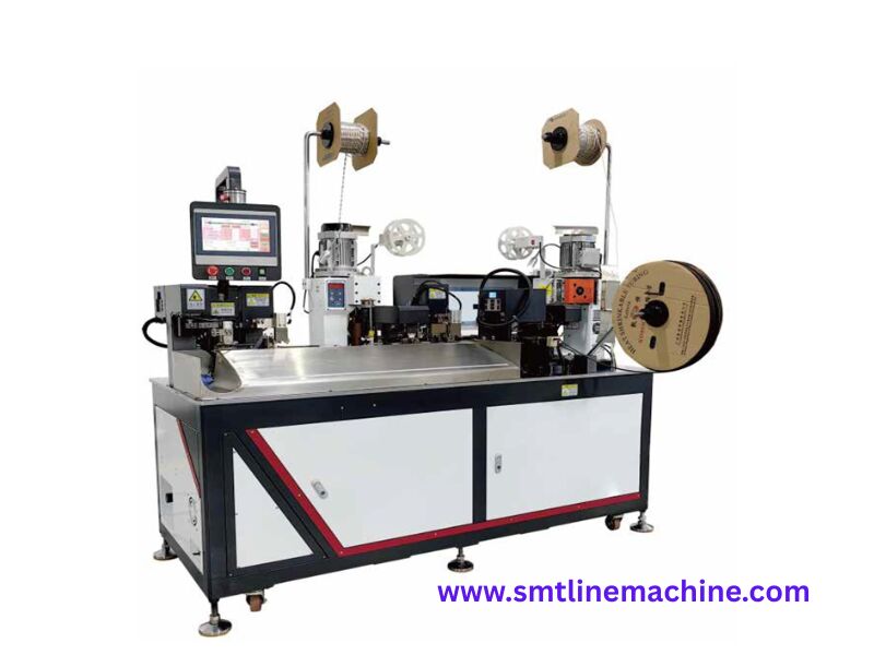 SA-8050B Fully automatic double head crimping heat shrink tubing machine